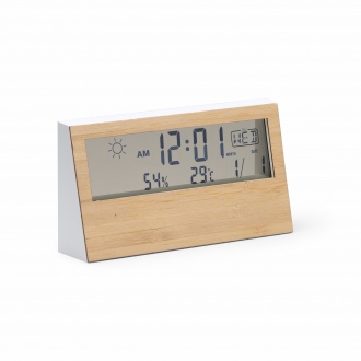 CRONOS - Weather station clock with bamboo front
