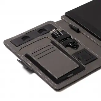 SAMPER - Multifunctional folder made of RPET fabric with A5 format.