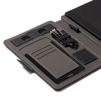 SAMPER - Multifunctional folder made of RPET fabric with A5 format.