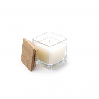 ROCIX - Scented candle in a glass bowl with a bamboo lid