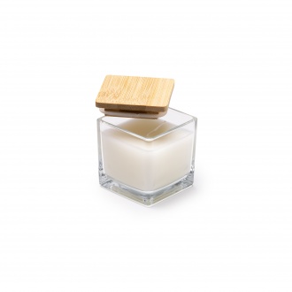 ROCIX - Scented candle in a glass bowl with a bamboo lid
