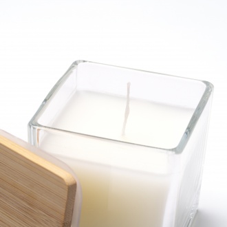 ROCIX - Scented candle in a glass bowl with a bamboo lid