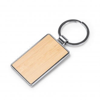 KARBY - Key ring made of bamboo with metal finish