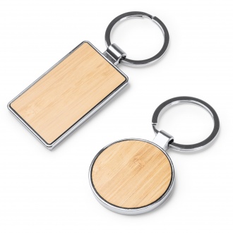 KARBY - Key ring made of bamboo with metal finish