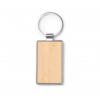 KARBY - Key ring made of bamboo with metal finish