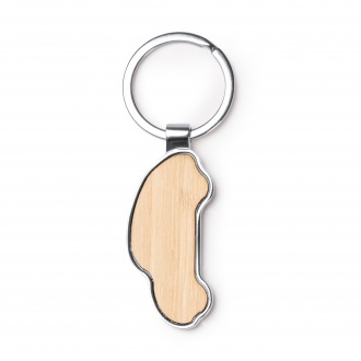 TESLAR - Key ring in the shape of a car, made of bamboo with a metal finish
