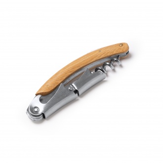 RICAL - Stainless steel corkscrew with bamboo handle 