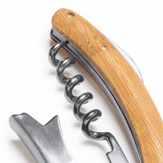 RICAL - Stainless steel corkscrew with bamboo handle 