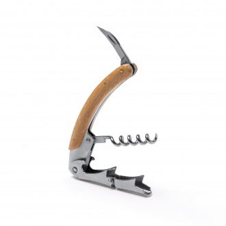 RICAL - Stainless steel corkscrew with bamboo handle 