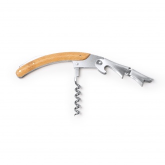 RICAL - Stainless steel corkscrew with bamboo handle 