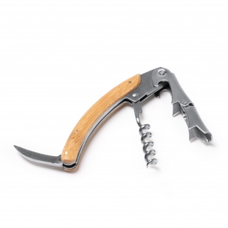 RICAL - Stainless steel corkscrew with bamboo handle 