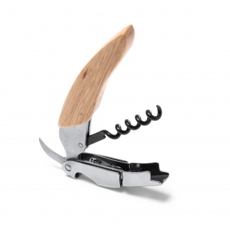 VUREN - Stainless steel corkscrew with wooden handle