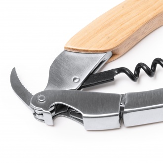 VUREN - Stainless steel corkscrew with wooden handle