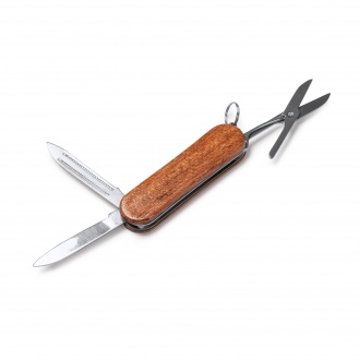 WESTON - Multifunctional knife made of stainless steel with wooden handle