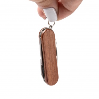 WESTON - Multifunctional knife made of stainless steel with wooden handle