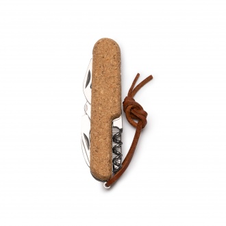 ROMAN - Multifunctional pocket knife made of stainless steel with cork handle
