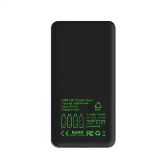 POWER BOTTLE - Powerbank made of RPET material with the possibility of printing a glowing logo