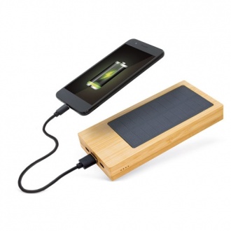 WOODZ SUNNY - Bamboo powerbank with solar panel