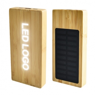 WOODZ SUNNY - Bamboo powerbank with solar panel