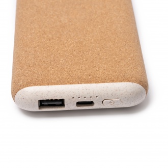 ROTOX - Powerbank with a capacity of 10000 MAH, made of wheat fiber and cork
