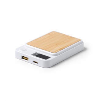 Gunder - Powerbank with main structure made of recycled bamboo and ABS