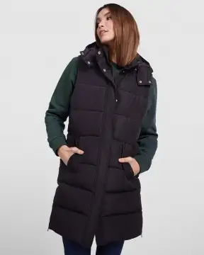 Reine - Women's down sleeveless jacket with detachable hood.