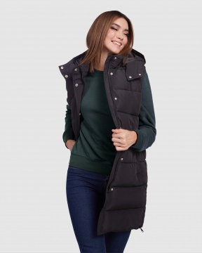 Reine - Women's down sleeveless jacket with detachable hood.
