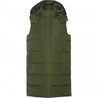 Reine - Women's down sleeveless jacket with detachable hood.