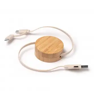 Garyk - Wysuwany kabel ładujący z główną konstrukcją wykonaną z bambusa i kabel z włókna pszennego.