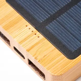 Berkel - Powerbank with a capacity of 5000 mAh made of bamboo, powered by solar energy.