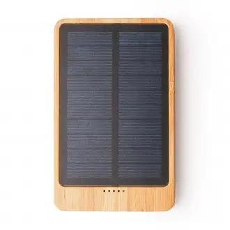 Berkel - Powerbank with a capacity of 5000 mAh made of bamboo, powered by solar energy.