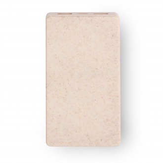 Brukin - Powerbank with a body made of wheat fiber and a base made of natural fiber, 10000 mAh. 