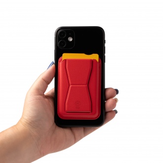 SEKUN - Card case and phone stand made of recycled PU material