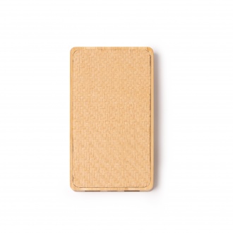 Akrol - Powerbank with main structure made of bamboo and base made of natural fibers. 