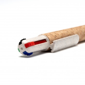 Corles - 3-color retractable ballpoint pen. Construction made of bamboo and wheat fiber.