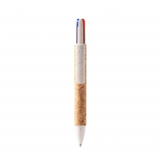 Corles - 3-color retractable ballpoint pen. Construction made of bamboo and wheat fiber.