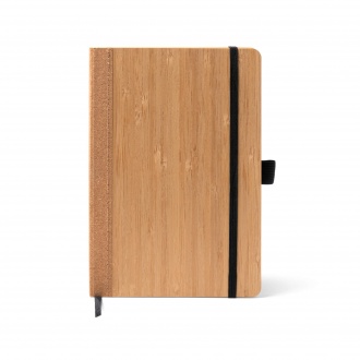 Austy - Notebook in A5 format with a cover made of bamboo and cork.