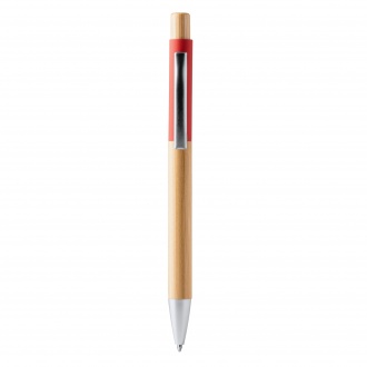 Osiris - Ball pen with structure and push button in bamboo.