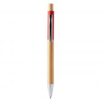 Osiris - Ball pen with structure and push button in bamboo.