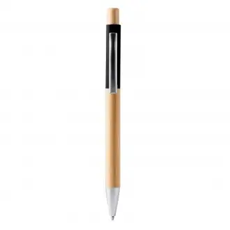 Osiris - Ball pen with structure and push button in bamboo.
