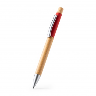 Osiris - Ball pen with structure and push button in bamboo.