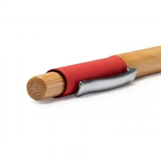 Osiris - Ball pen with structure and push button in bamboo.