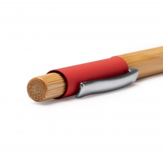 Osiris - Ball pen with structure and push button in bamboo.