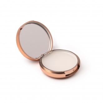 Morek - Lip balm in a chrome case with a mirror inside. SPF15 sunscreen.