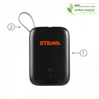 Niko - Powerbank z wbudowanym kablem USB-C, 9600 mAh.
