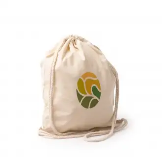 Canea - Drawstring backpack, made of cotton-like RPET polyester with 150 gsm.