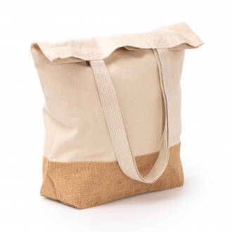 Mendes - Bag made of 330gsm recycled cotton and natural yute