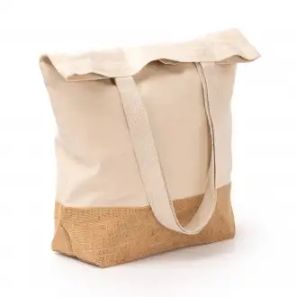 Mendes - Bag made of 330gsm recycled cotton and natural yute