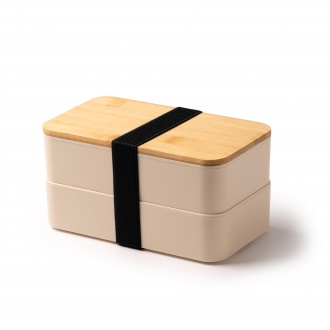 Janex - Lunch box with two compartments and a bamboo lid. 