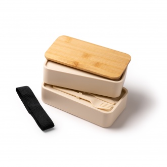 Janex - Lunch box with two compartments and a bamboo lid. 